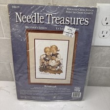 Needle Treasures Counted Cross Stitch Kit Hummel #04619 Brothers Lesson Sealed