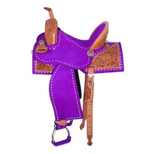 Western Leather Handmade Horse Saddle Barrel Racing Tooled Trail Tack Equestrian