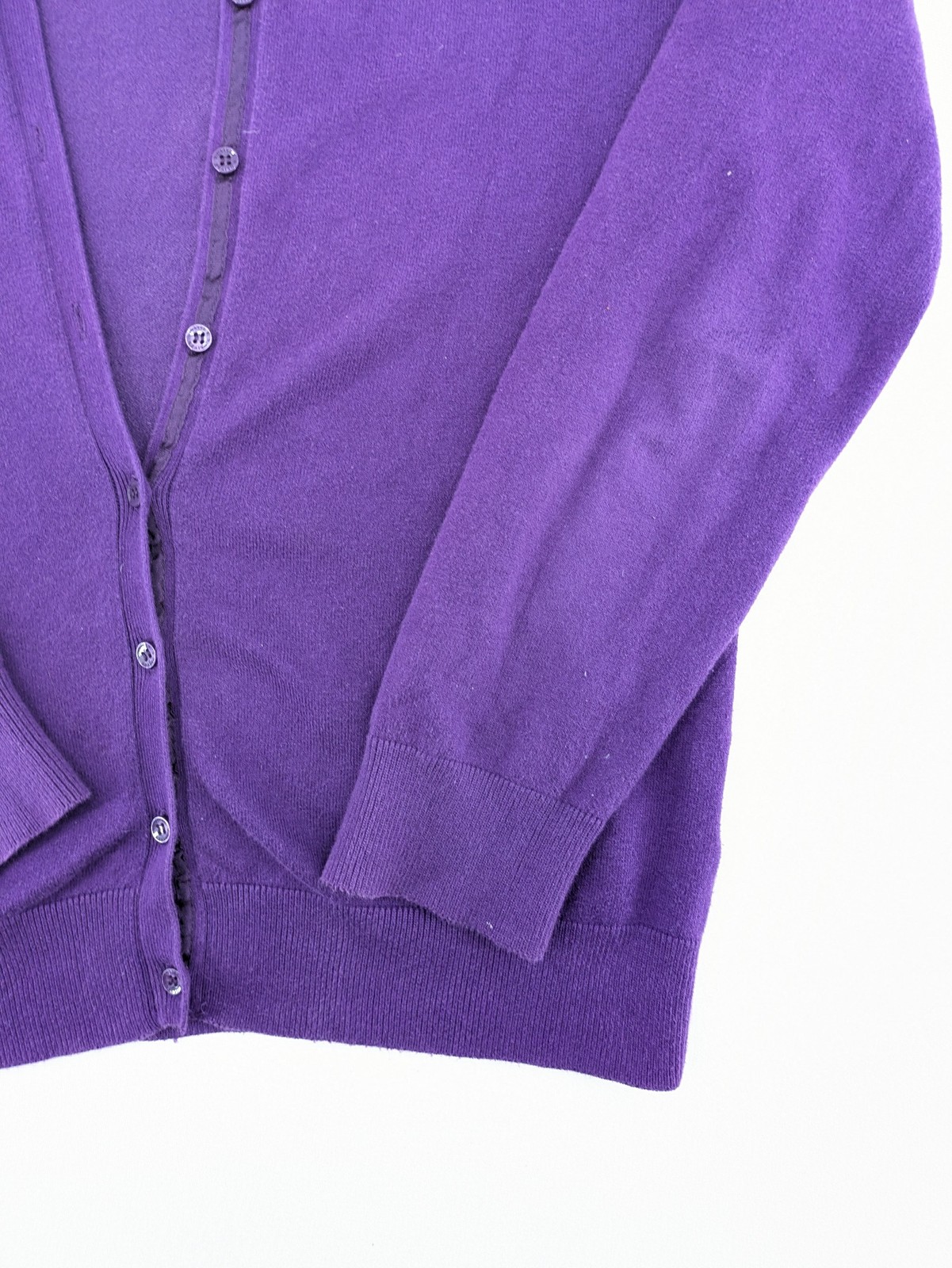 s.Oliver Damen Strickjacke Pullover Gr 40 Lila Langarm Knopfleiste Baumwolle image 5