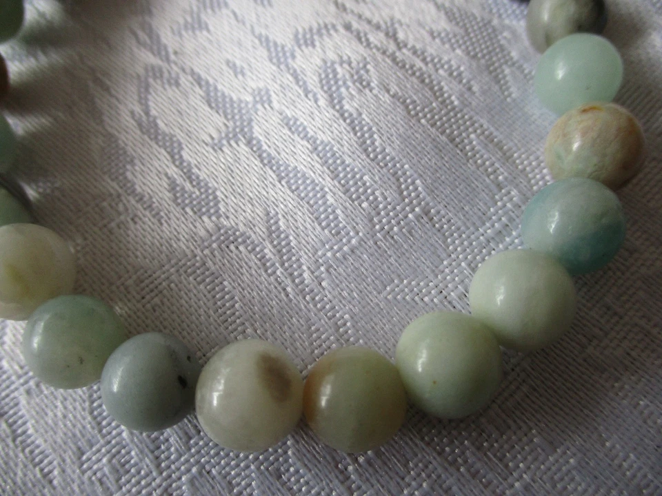 Armband mit Natürlichen Amazonit Perlen Glatt - U / L 19 - 20 cm - Bild 4 von 4