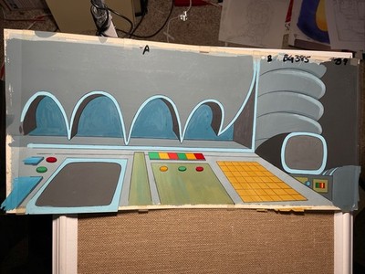 BATMAN Animation Cel 1960 s BAT CAVE cartoon production art Background Comics X2