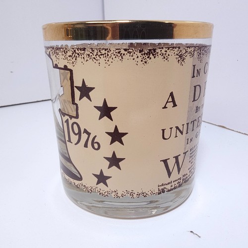 Vintage 1776–1976 Bicentennial Liberty Bell Whiskey Glasses Set of 3 Lowball USA - Picture 5 of 9