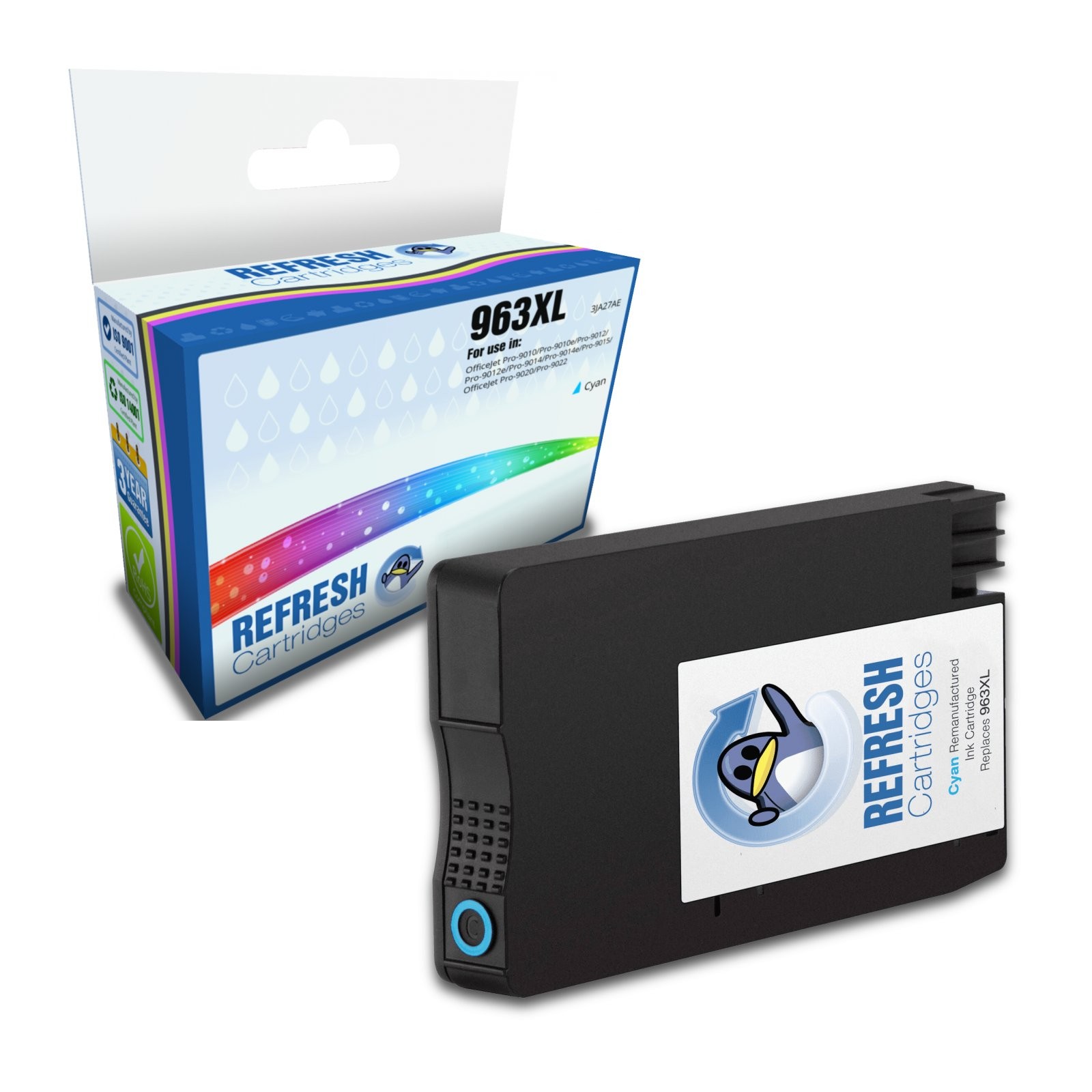 Refresh Cartridges Replacement Cyan 963XL Ink Compatible With HP Printers