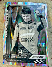 2025 Topps Chrome F1 Lando Norris Black White Raywave Refractor #127