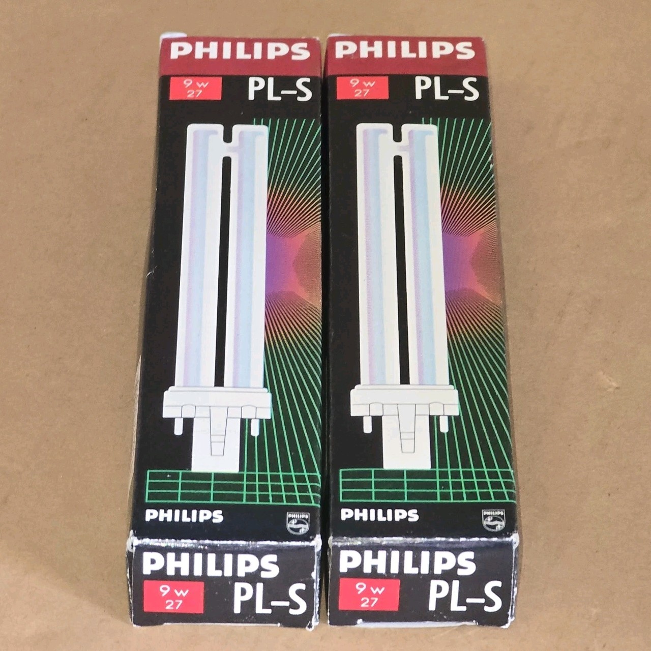 Lot of 2 - PHILIPS PL-S 9W 27 GH Bulb - Made In Mexico