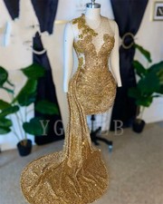 Gold Sparkly Rhinestone Mini Cocktail Dress Luxury Beaded Diamond Party Gowns