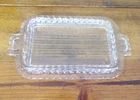 Vintage Anchor Hocking One Pound Ribbed Glass Covered Butter Dish BOTTOM ONLY