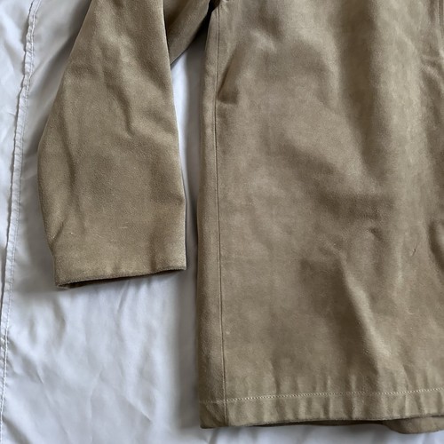 Banana Republic Coat Mens L Tan Suede Jacket Long Vintage - Picture 13 of 20