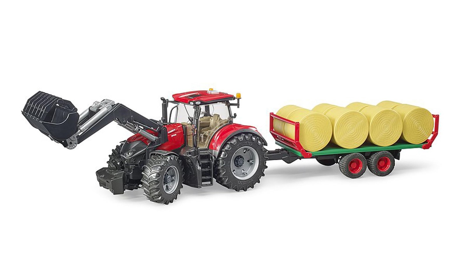 Case IH Optum 300CVX tracteur avec chargeur frontal et remorque 1:16