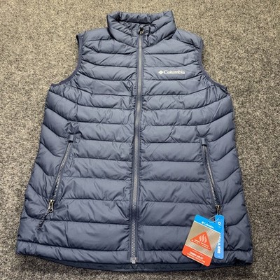 Columbia Slope Edge II Vest Blue Puffer Insulated Omni-Heat New  Regular Fit