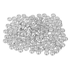 500Pcs Round Crimp Beads, 3mm Metal Spacer Loose Beads, White Gold
