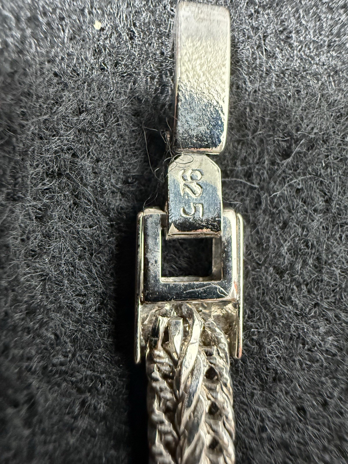 Solid 925 Sterling Silver Feather /Chevron Weave … - image 3