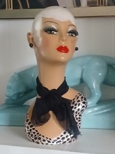 vintage retro artdeco  painted stunning mannequin head refurbished Retro Style
