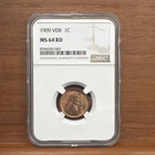 1909 VDB 1c Lincoln Cent Philadelphia Choice Red Uncirculated NGC MS 64 RD