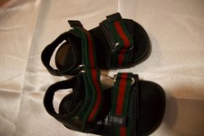 Gucci black leather sandals kids pre-owner 20