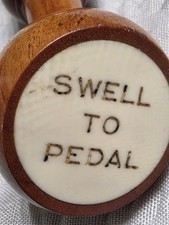 Antique Pipe Organ Drawknob   SWELL TO PEDAL   Church Organ Stop Coupler