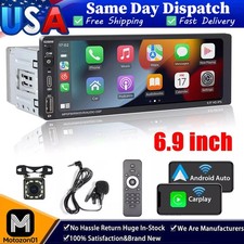 Single Din Car Stereo Wireless Apple CarPlay 6.9 Touchscreen Bluetooth Radio USB