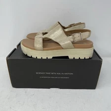 Vionic Alondra Lug T-strap Comfort Sandal Gold Women's Size 6M