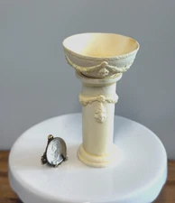 Dollhouse Miniature Falcon #A1004IV Victorian 2 Pc. Ivory Birdbath Planter 1:12