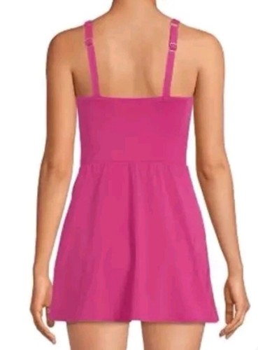 Lands End Womens Large 14/16 Swimsuit Swim Dress Pink Adjustable Strap Pull On - Picture 16 of 19