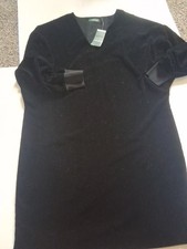 Lauren Ralph Lauren Womens Black Long Sleeve V-Neck Shift Dress Size 8