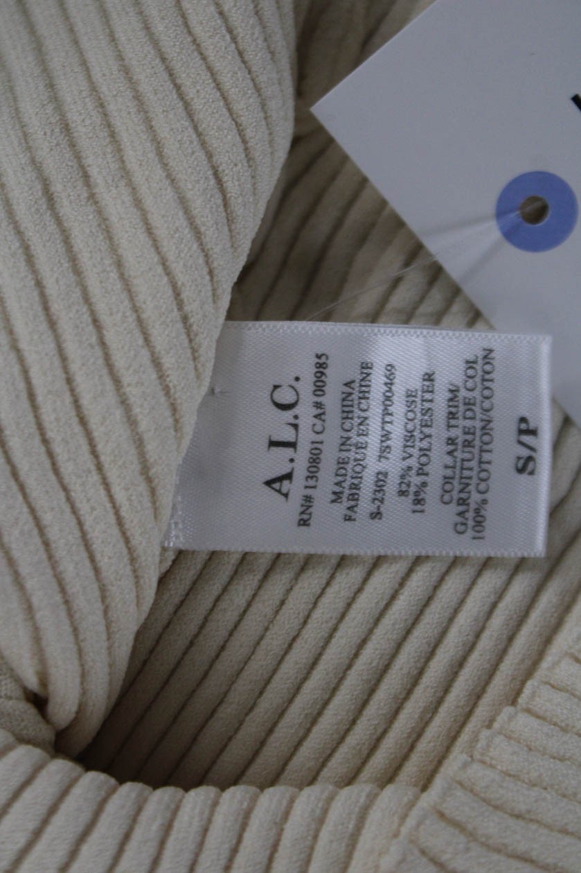 ALC Womens Basic Beige Collared Short Sleeve Polo… - image 6