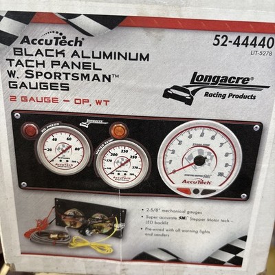 Longacre Black Aluminum Tach Panel W. Sportsman Gauges