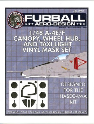 Furball Decals 1/48 A-4E/F SKYHAWK Canopy, Wheel Hub, Taxi Light Vinyl Mask Set
