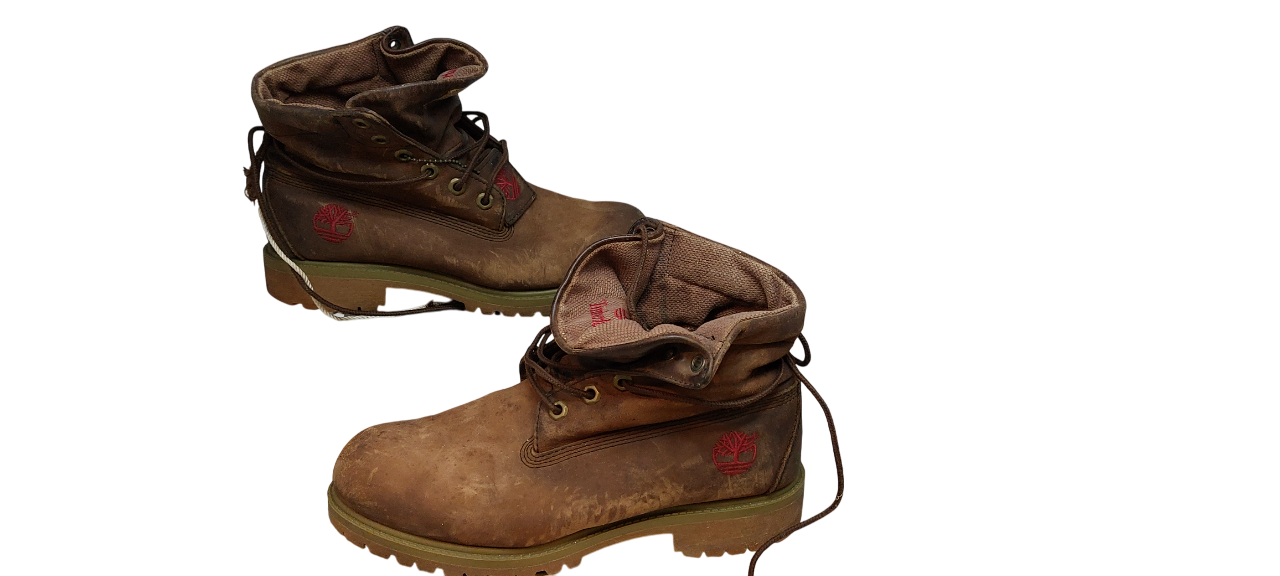 SAOLA Timberland "D475 192" stivali pieghevoli in pelle marrone suola Vibram UK adulti 7 W