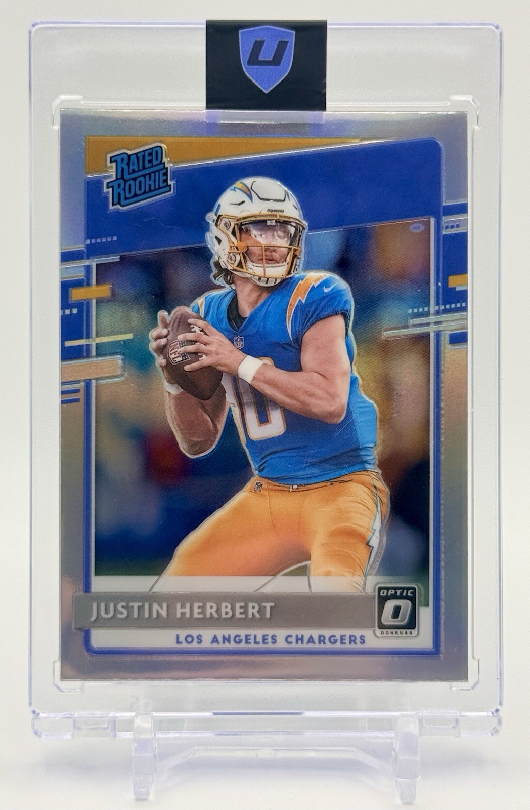 2020 Panini Donruss Optic Justin Herbert Rated Rookie Holo Prizm RC #153