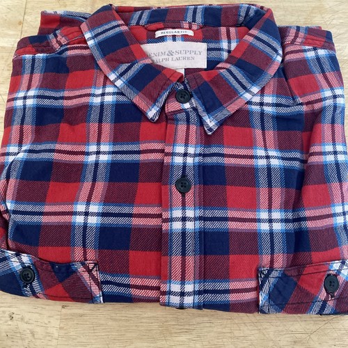RALPH LAUREN DENIM & SUPPLY Plaid Cotton Flannel Workshirt Size XXL NEW button - Picture 2 of 8