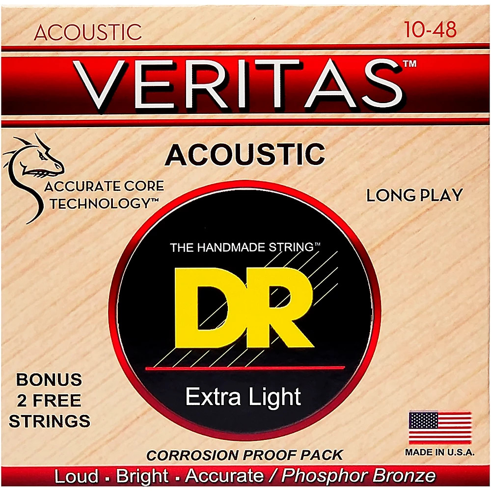 DR Strings Veritas Perfect Pitch Легкие акустические струны Dragon Core 10-48 2890₽