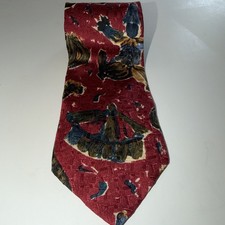 Ermenegildo Zegna Burgundy Green Silk Tie Abstract Floral Pattern Made In Italy