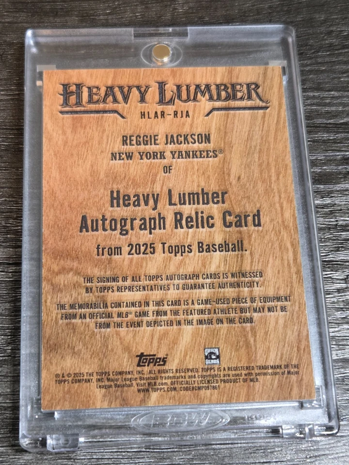 2025 TOPPS SERIES 2: REGGIE JACKSON  !! HEAVY LUMBER AUTO RELIC !! #HLAR-RJ - Image 3 of 3