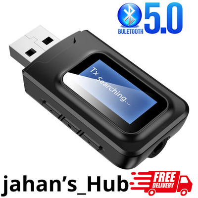 2-in-1 Bluetooth Transmitter Empfänger Sender Wireless Aux Audio Adapter TV LCD