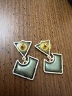 Modernist Unique Earrings: Yossi Steinberg. Hand Painted Acrylic Resin Abstract — photo 3