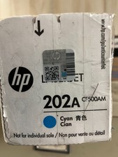 HP 202A Cyan Toner Cartridge, CF501A open box - open inner pack NEW