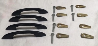 4 VTG Amerock Black Arch Metal MCM Cabinet Handles Drawer Pulls 4.5'' length
