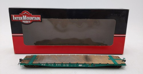 Coche plano InterMountain 48709-11 HO Penn Central AAR 70 toneladas #715945 desgastado | Zustand: Used