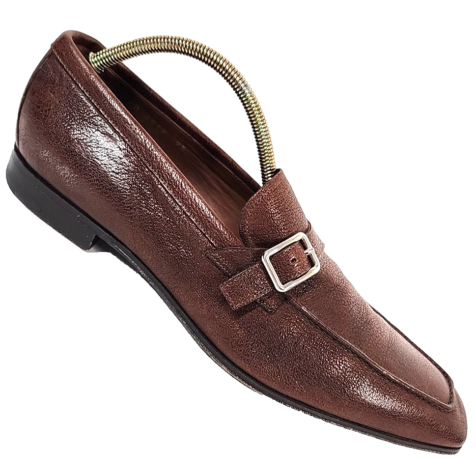 PRADA Men\'s  Brown Leather Strap Dress Shoes 11 Prada Men main image 4