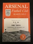 1951 - 1952  FA XI  v  The Army  at Arsenal