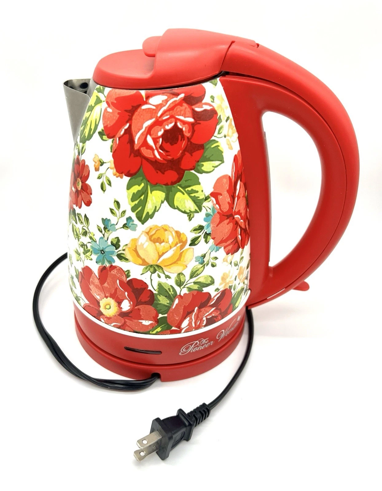 The Pioneer Woman Red Floral Fiona Electric Kettle Type Tested Personally Used
