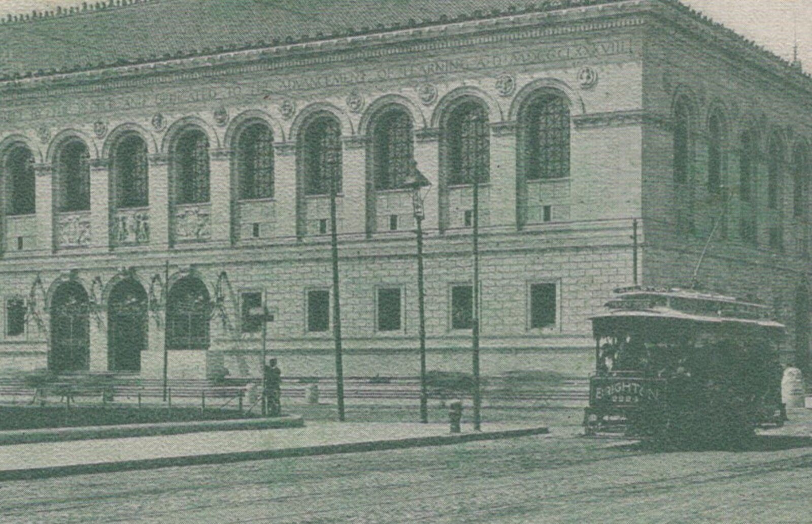 Public Library Boston MA Brighton Trolley Streetcar Souvenir Co 1905 ...
