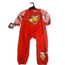 Dr. Seuss Baby Boy Grinch Printed Coverall, Grinch Christmas, Size 12M New