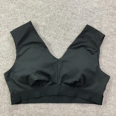 Tommie Copper Sports Bra Womens 2XL Black Shoulder Support V Neck Copper ZNergy