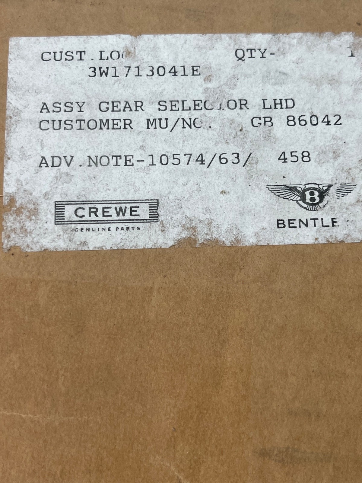 NEW BENTLEY CONTINENTAL GT TRANSMISSION GEAR SELECTOR MECHANISM 3W1713041B OEM