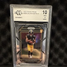 Panini Prizm 2022 Calvin Austin III #338 Rookie BCCG 10 Steelers Football Card