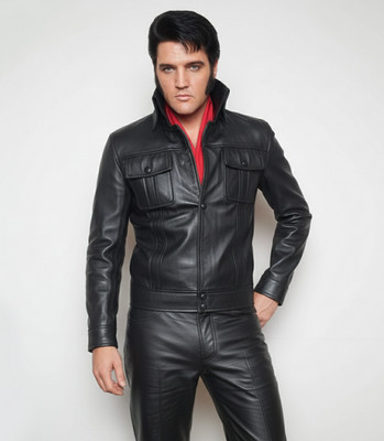 King of Rock ELVIS Presley 1968 comeback special Black leather suit