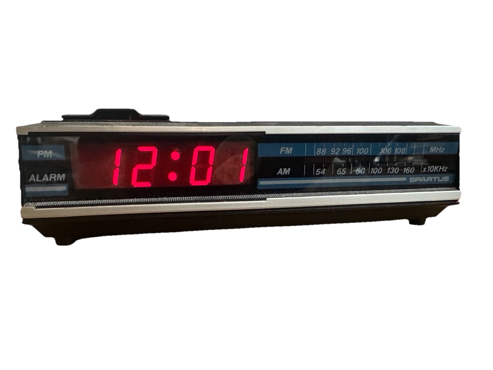 Vintage Spartus Alarm Clock Radio Early 1980s Model No. 0105, Tested, Woodgrain