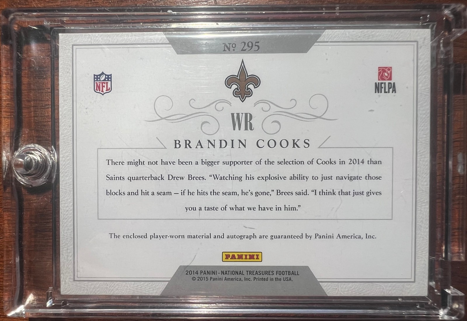 2014 National Treasures Brandin Cooks /10 RPA RC Auto Rookie Niners view 4